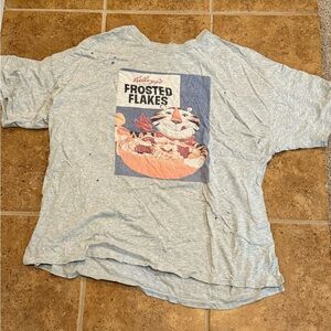 Aerie Gray Frosted Flakes Graphic Sleep Night Tee